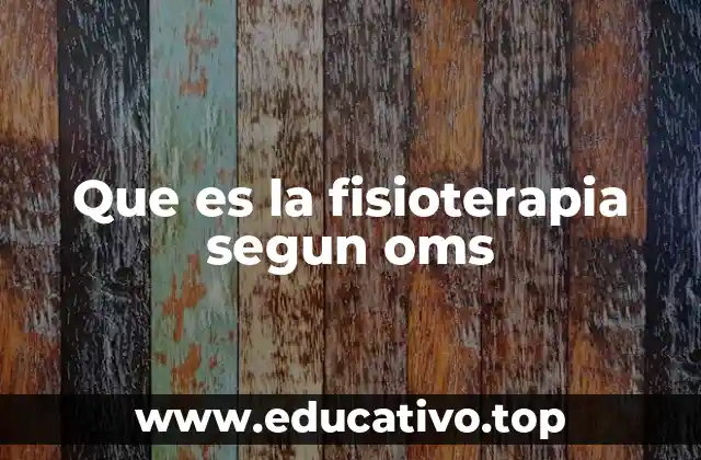 Que es la fisioterapia segun oms