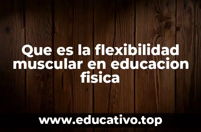 Que es la flexibilidad muscular en educacion fisica