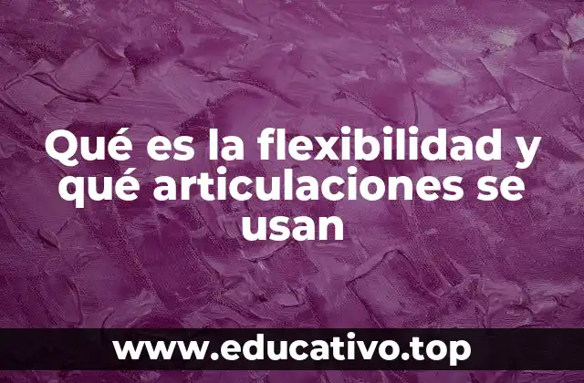 Qué es la flexibilidad y qué articulaciones se usan