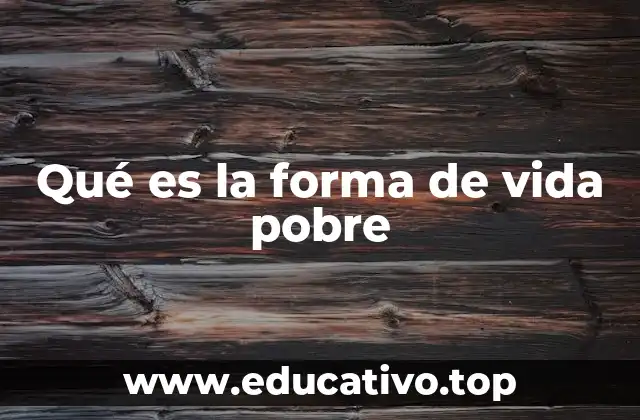 Qué es la forma de vida pobre