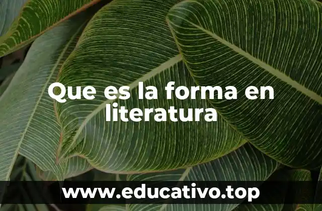 Que es la forma en literatura