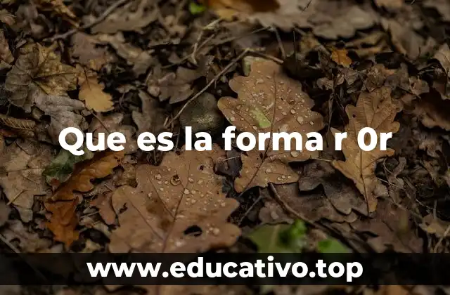 Que es la forma r 0r