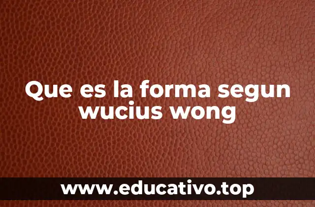 Que es la forma segun wucius wong