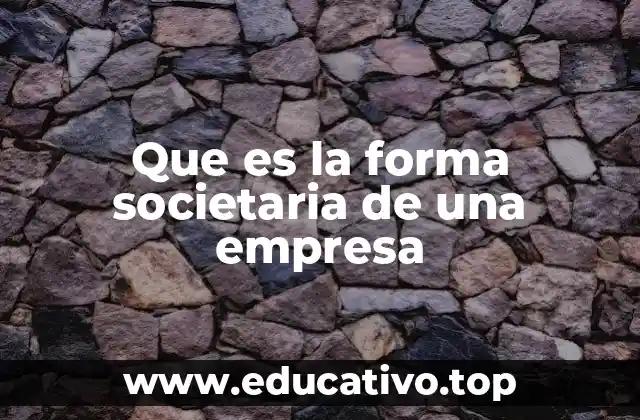 Que es la forma societaria de una empresa