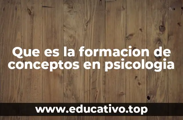 Que es la formacion de conceptos en psicologia