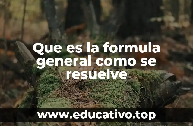 La importancia de la fórmula general en matemáticas y ciencias