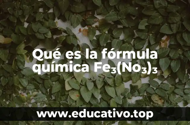 Qué es la fórmula química Fe₃(No₃)₃