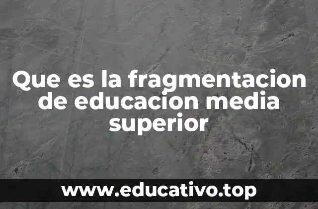 Que es la fragmentacion de educacion media superior