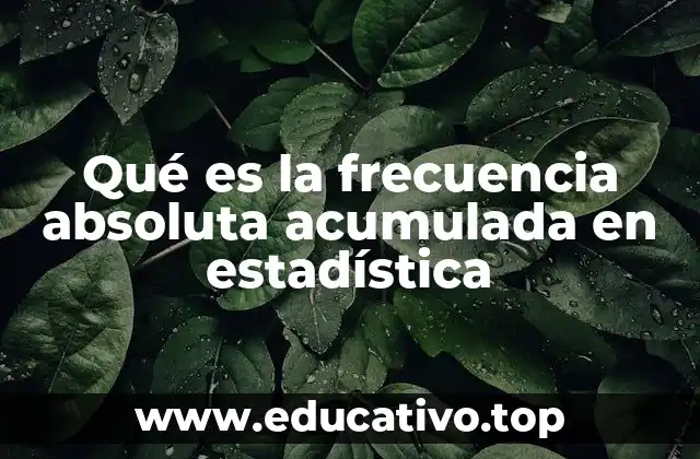 Qué es la frecuencia absoluta acumulada en estadística