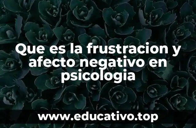 Que es la frustracion y afecto negativo en psicologia