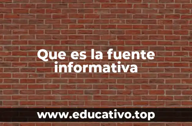 Que es la fuente informativa