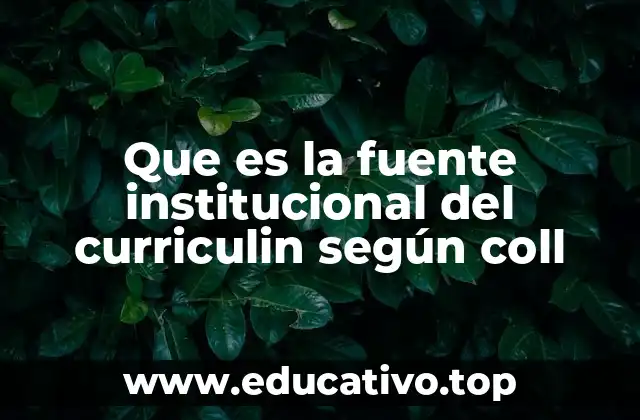 Que es la fuente institucional del curriculin según coll