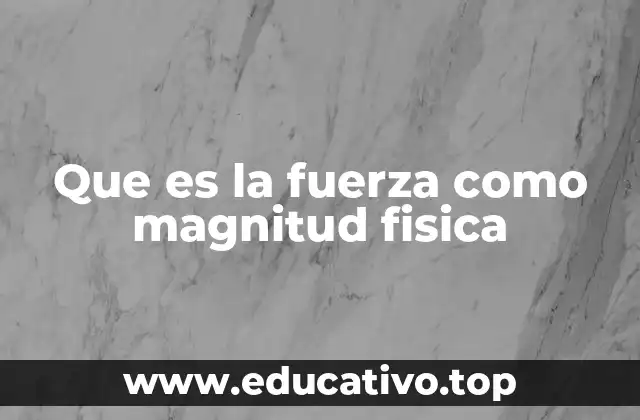 Que es la fuerza como magnitud fisica