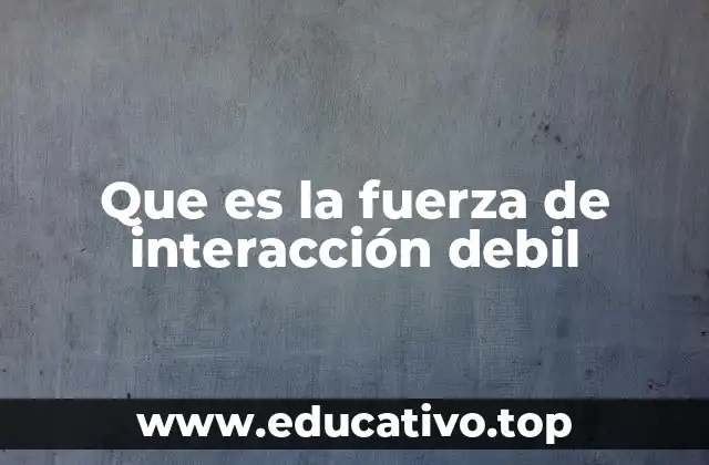 Que es la fuerza de interacción debil