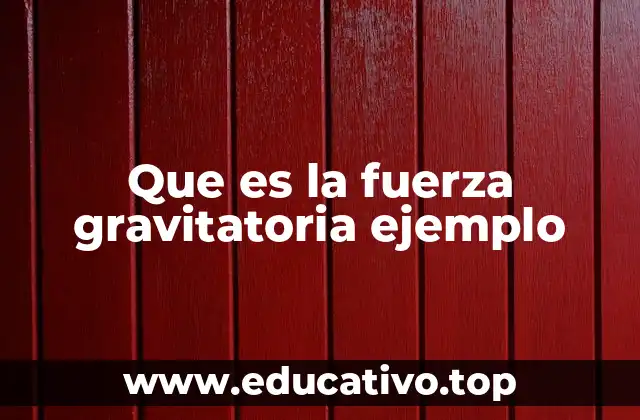 Que es la fuerza gravitatoria ejemplo