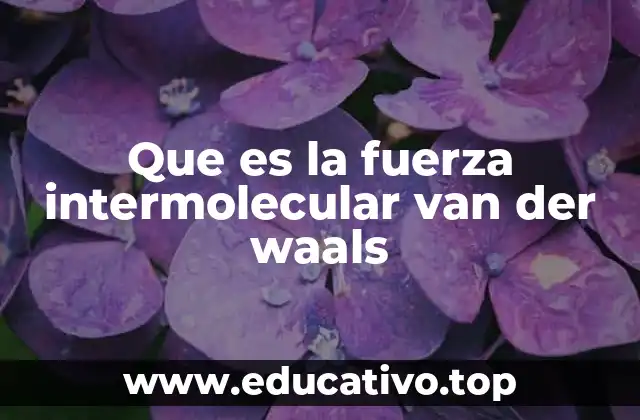 Que es la fuerza intermolecular van der waals