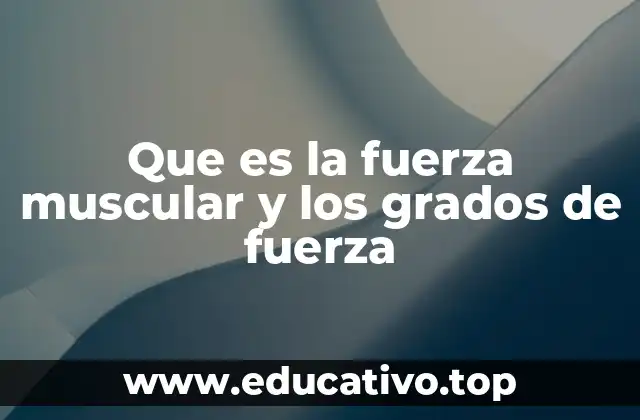 Que es la fuerza muscular y los grados de fuerza