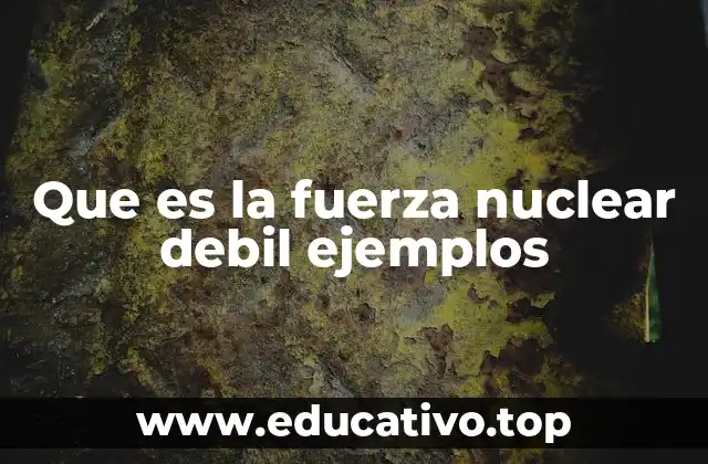 Que es la fuerza nuclear debil ejemplos