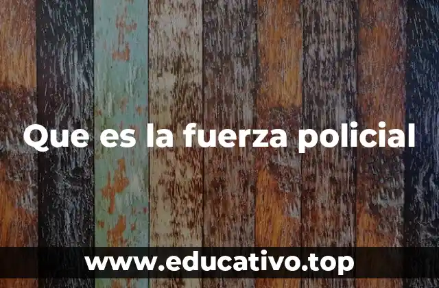 Que es la fuerza policial