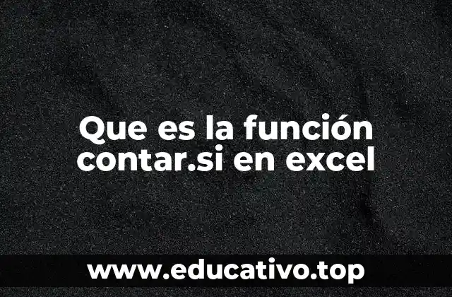 Que es la función contar.si en excel