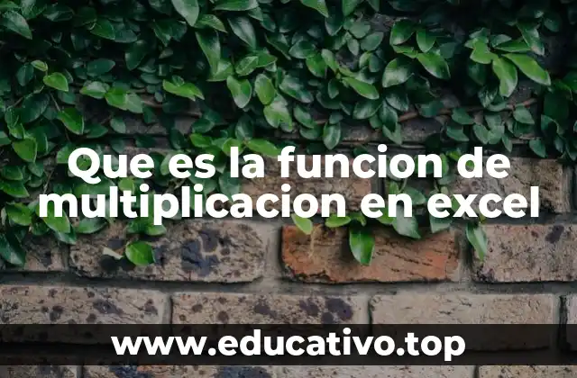 Que es la funcion de multiplicacion en excel