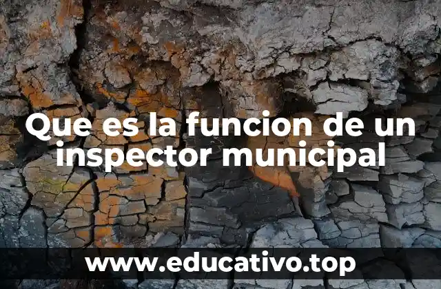 Que es la funcion de un inspector municipal