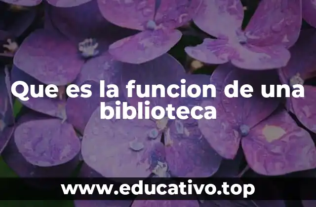 Que es la funcion de una biblioteca
