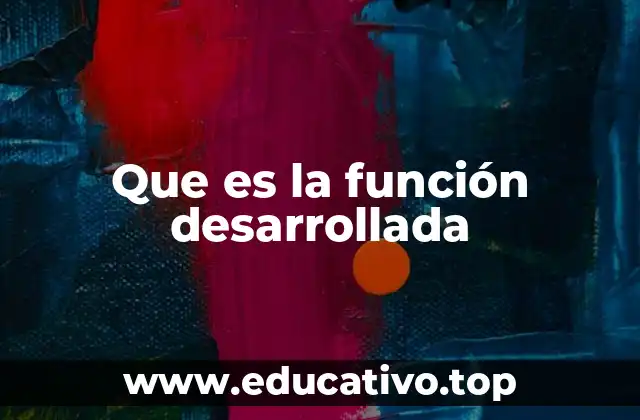 Que es la función desarrollada