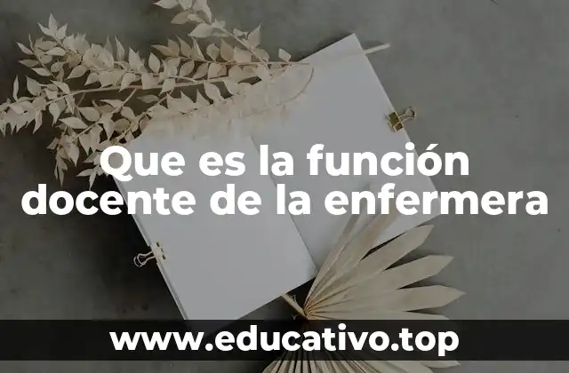 Que es la función docente de la enfermera