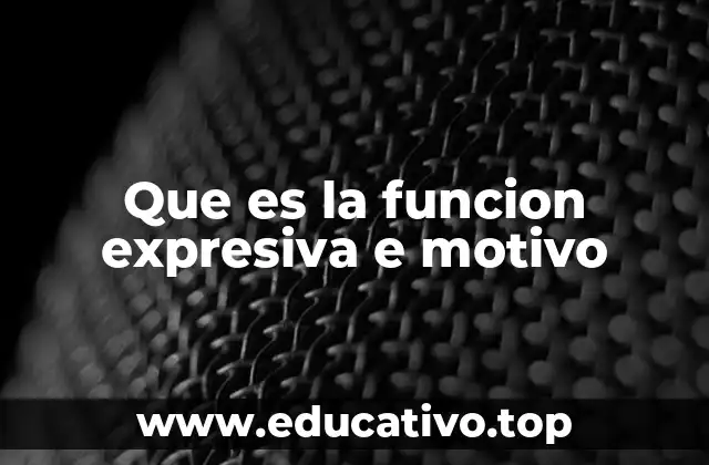 Que es la funcion expresiva e motivo