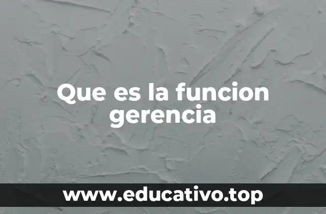 Que es la funcion gerencia