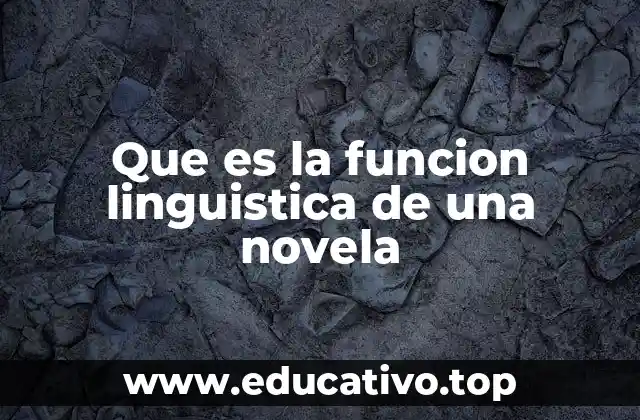 Que es la funcion linguistica de una novela