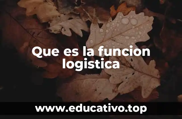 Que es la funcion logistica