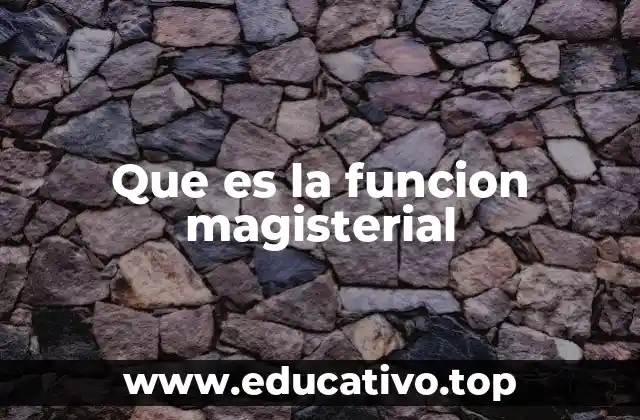 Que es la funcion magisterial