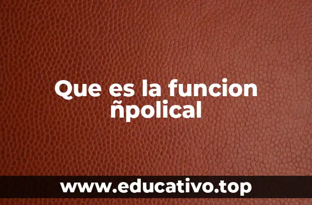 Que es la funcion ñpolical