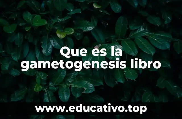 Que es la gametogenesis libro