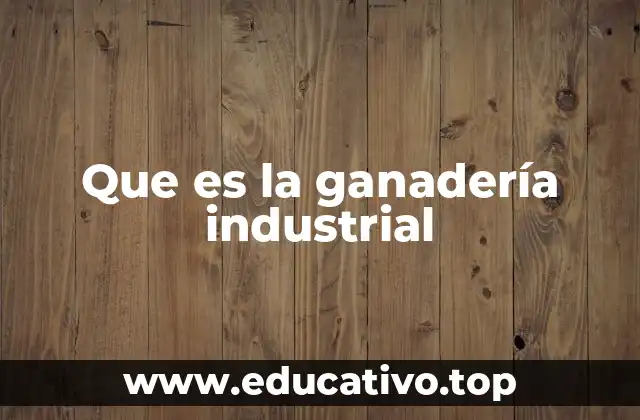 Que es la ganadería industrial