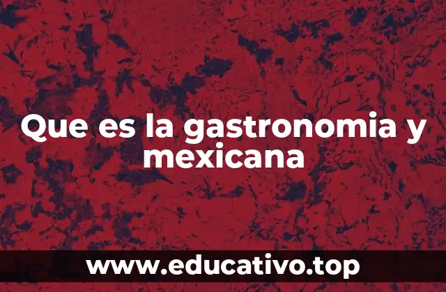 Que es la gastronomia y mexicana
