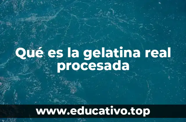 Qué es la gelatina real procesada