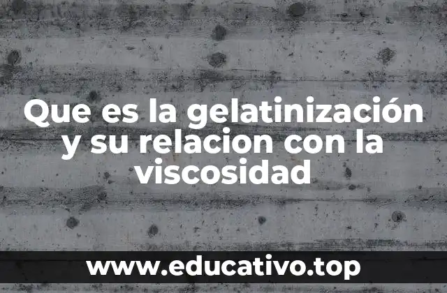 Que es la gelatinización y su relacion con la viscosidad