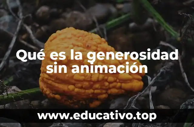 Qué es la generosidad sin animación