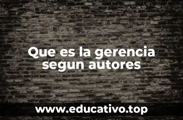 Que es la gerencia segun autores