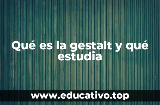 Qué es la gestalt y qué estudia