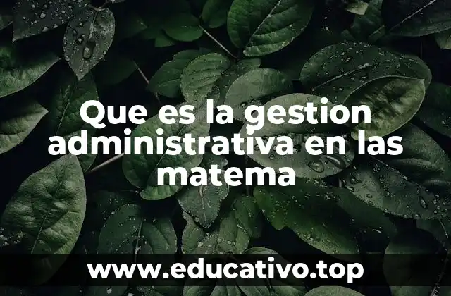 Que es la gestion administrativa en las matema