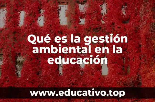 Qué es la gestión ambiental en la educación