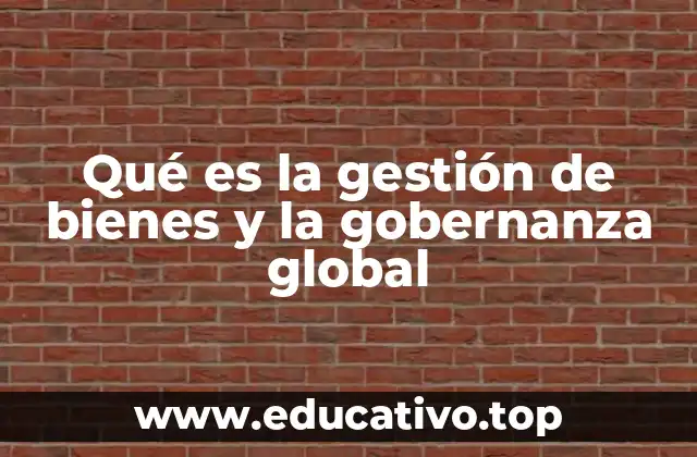 Qué es la gestión de bienes y la gobernanza global