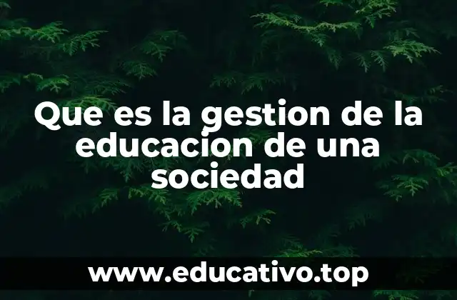 Que es la gestion de la educacion de una sociedad