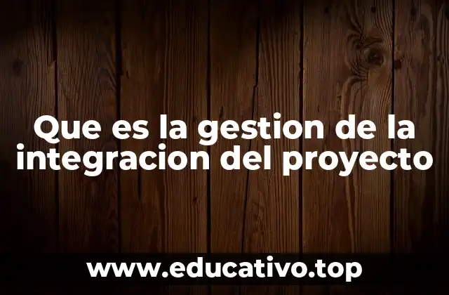 Que es la gestion de la integracion del proyecto