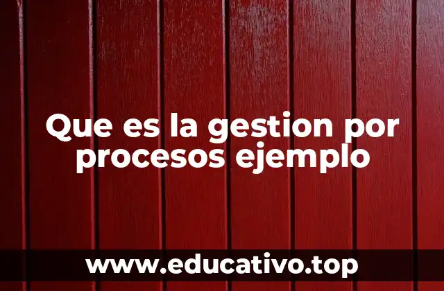 Que es la gestion por procesos ejemplo