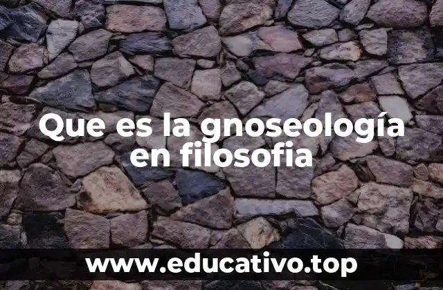 Que es la gnoseología en filosofia